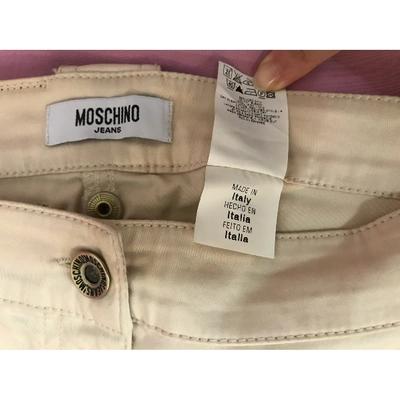 Pre-owned Moschino Trousers In Beige