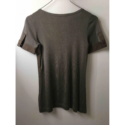 Pre-owned Gucci Khaki Silk  Top