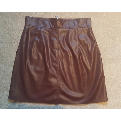 Pre-owned French Connection Mini Skirt In Burgundy