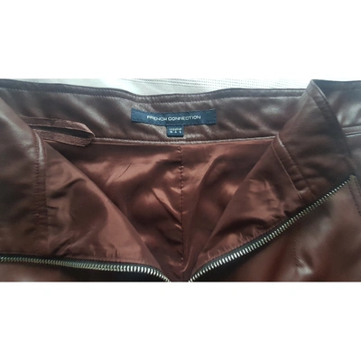 Pre-owned French Connection Mini Skirt In Burgundy