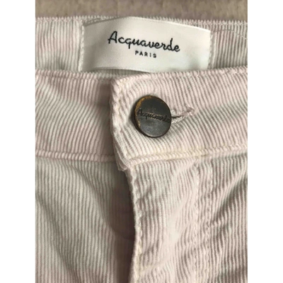 Pre-owned Acquaverde Ecru Cotton Jeans