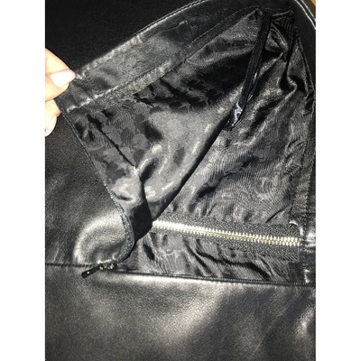 Pre-owned Karl Lagerfeld Leather Mini Skirt In Black
