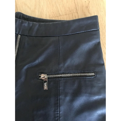 Pre-owned Karl Lagerfeld Leather Mini Skirt In Black