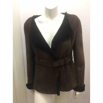Pre-owned Marni Brown Mongolian Lamb Leather Jacket