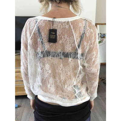Pre-owned Maje White Lace  Top