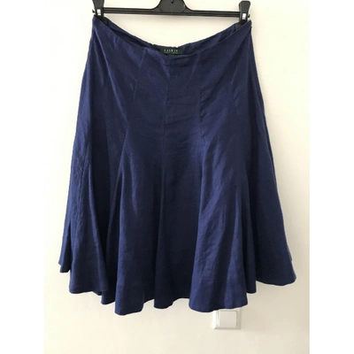 Pre-owned Lauren Ralph Lauren Linen Mid-length Skirt In Purple