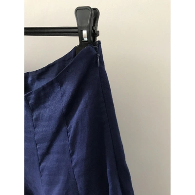 Pre-owned Lauren Ralph Lauren Linen Mid-length Skirt In Purple