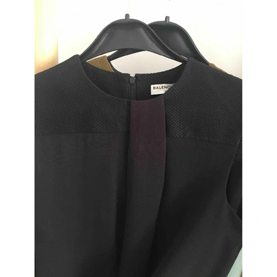 Pre-owned Balenciaga Silk Mid-length Dress In Black
