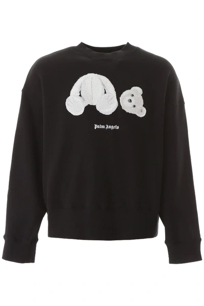 Shop Palm Angels Ice Bear Patch Sweatshirt In Black