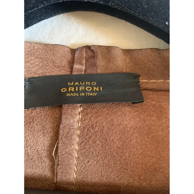 Pre-owned Mauro Grifoni Leather Short Vest In Brown