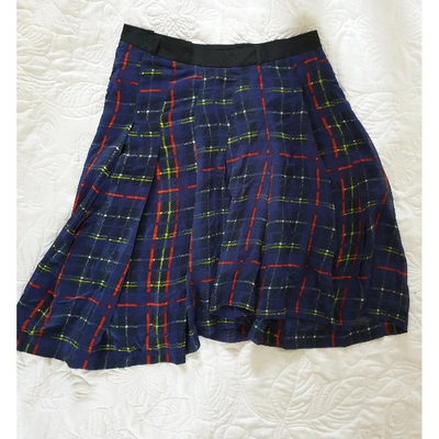 Pre-owned Preen Silk Mid-length Skirt In Blue