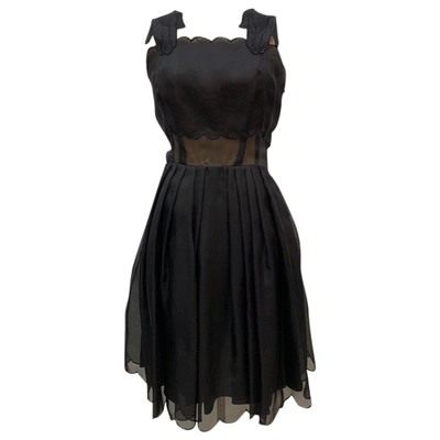 Pre-owned Vivetta Silk Mid-length Dress In Black