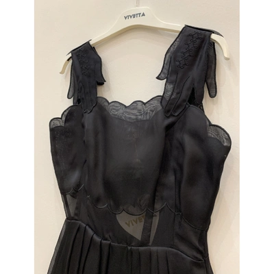 Pre-owned Vivetta Silk Mid-length Dress In Black