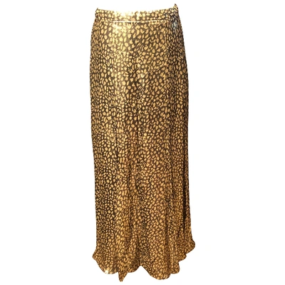 ALICE AND OLIVIA Pre-owned Silk Maxi Skirt In Gold