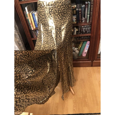 Pre-owned Alice And Olivia Silk Maxi Skirt In Gold