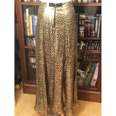 ALICE AND OLIVIA Pre-owned Silk Maxi Skirt In Gold