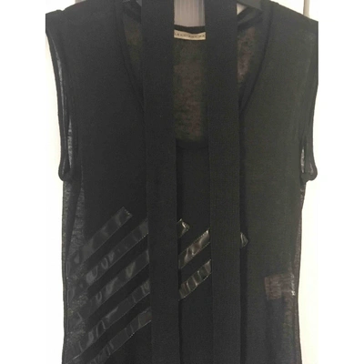 Pre-owned Balenciaga Linen Mini Dress In Black