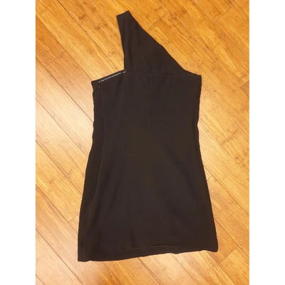 Pre-owned Yves Salomon Silk Mini Dress In Black