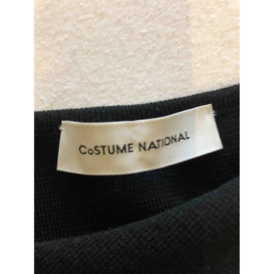 Pre-owned Costume National Wool Mid-length Dress In Black