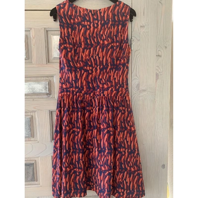 Pre-owned Hugo Boss Silk Mid-length Dress In Multicolour