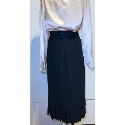 Pre-owned Etienne Aigner Wool Mid-length Skirt In Black