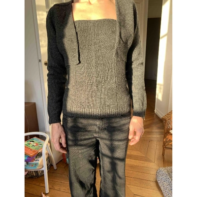 Pre-owned Carven Wool Cardigan In Grey