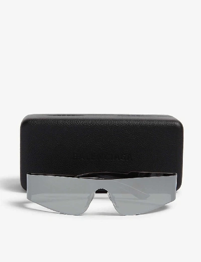 Shop Balenciaga Womens Silver (silver) Bb0041s Rectangle-frame Sunglasses