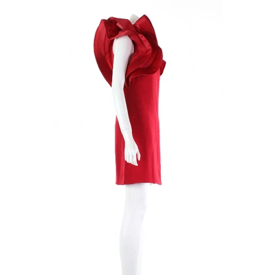 Pre-owned Marchesa Silk Dress In Red