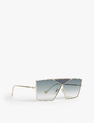 Lw40011u Puzzle Irregular-frame Sunglasses In Gold