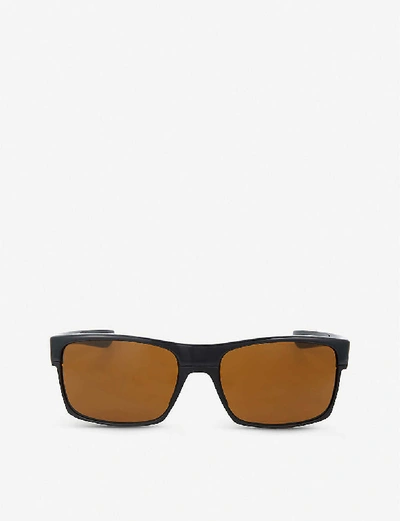 Shop Oakley Polished Black Square Sunglasses