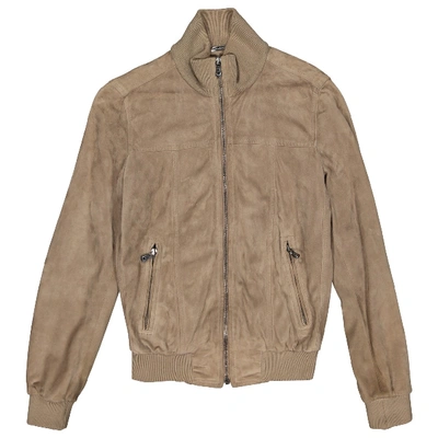 Pre-owned Dolce & Gabbana Biker Jacket In Beige