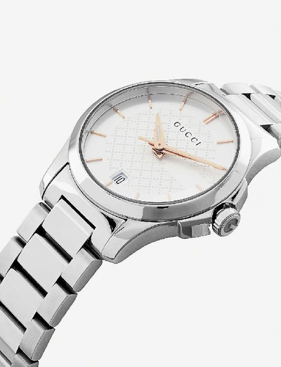Gucci Womens Silver Ya126523 G-timeless Stainless Steel Watch One Size |  ModeSens