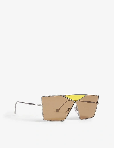 Shop Loewe Lw40011u Puzzle Irregular-frame Sunglasses In Grey