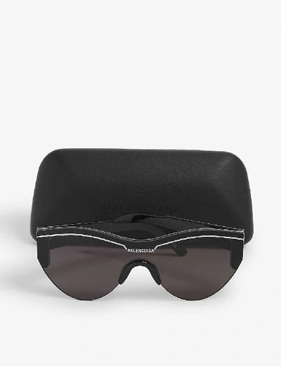 Shop Balenciaga Women's Black Ski Cat Sunglasses