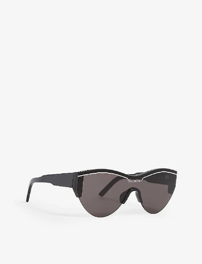 Shop Balenciaga Women's Black Ski Cat Sunglasses