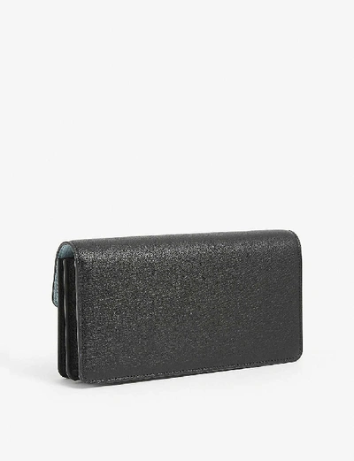 Shop Valentino Vsling Leather Wallet-on-chain In Black/black