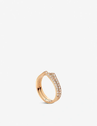 Shop Repossi Women's Pink Gold 18k Antifer 18ct Pink-gold And Diamond Ring