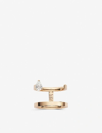 Shop Repossi Women's Pink Gold 18k Serti Sur Vide 18ct Rose-gold And Diamond Ring