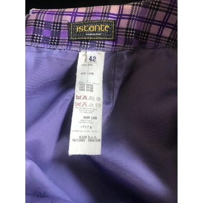 Pre-owned Versace Wool Mid-length Skirt In Purple