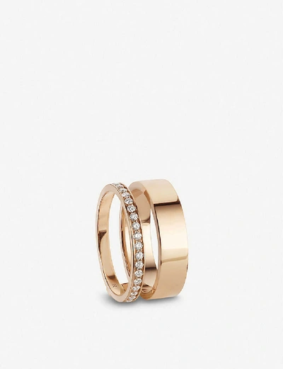 Shop Repossi Women's Pink Gold 18k Berbere Module 18ct Rose-gold And Diamond Pavé Ring