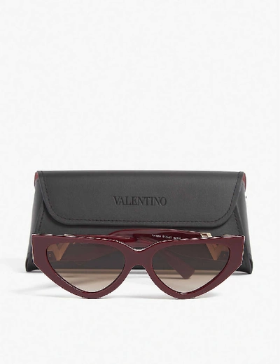 Shop Valentino Micro Cat-eye Sunglasses In Red