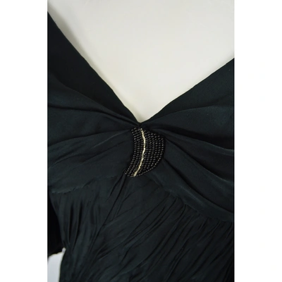 Pre-owned Emanuel Ungaro Silk Maxi Dress In Black