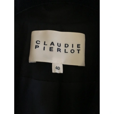 Pre-owned Claudie Pierlot Trench Coat In Navy