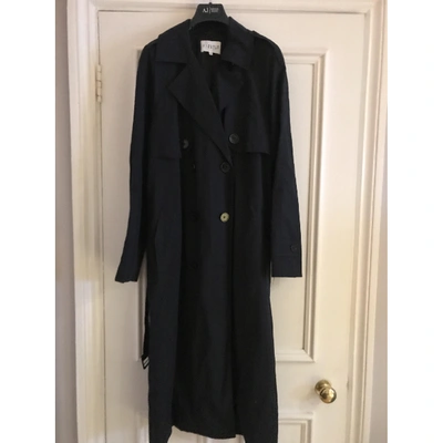 Pre-owned Claudie Pierlot Trench Coat In Navy