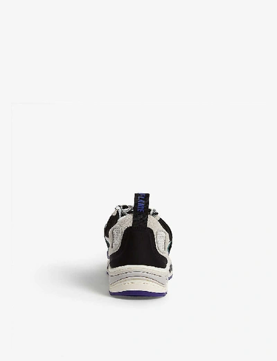 Shop Sandro Flame Leather And Mesh Trainers In Purple