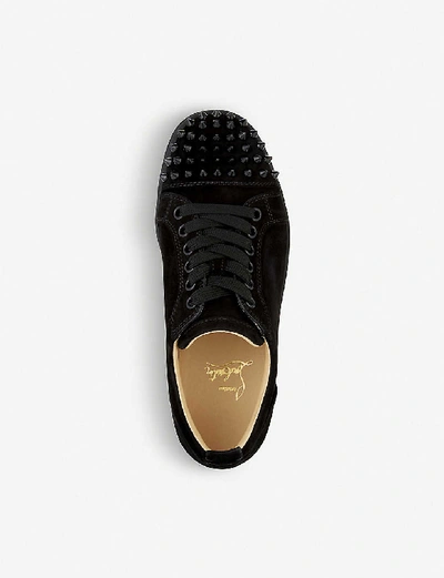 Shop Christian Louboutin Womens Black/black Louis Junior Spikes/veau Velo 2