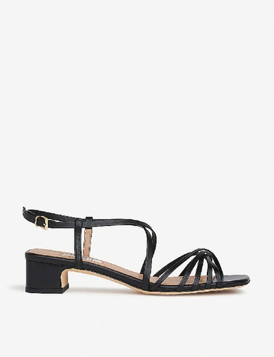 Shop Lk Bennett Newport Strappy Leather Heeled Sandals In Bla-black