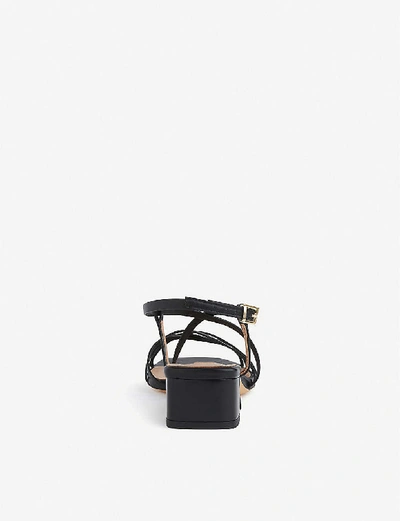 Shop Lk Bennett Newport Strappy Leather Heeled Sandals In Bla-black