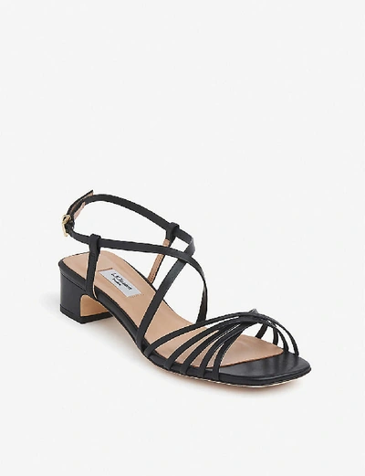 Shop Lk Bennett Newport Strappy Leather Heeled Sandals In Bla-black