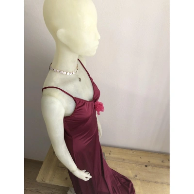 Pre-owned Miguelina Maxi Dress In Burgundy